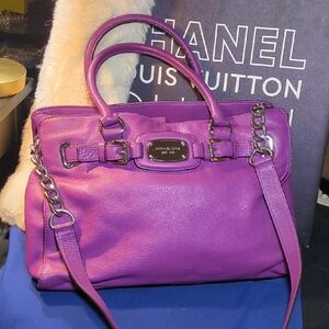Michael Kors Purple Leather Satchel
